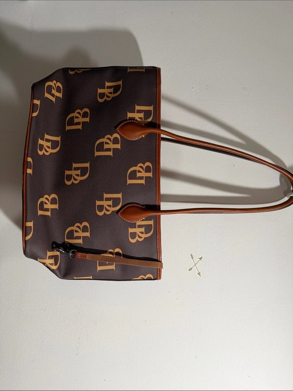 Dooney & Bourke Brown Tote with Tan Trim